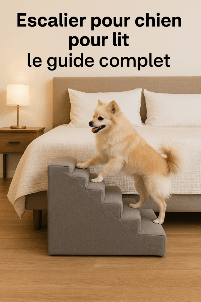 Escalier pour chien vers le lit